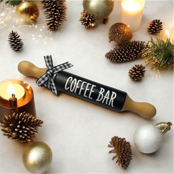 ⤵️🆕Mini Rolling Pin, Farmhouse Mini Rolling Pins, Tiered Tray Decor. COFFEE BAR - Picture 2 of 7